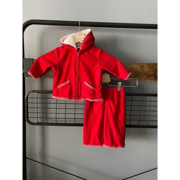 Lands' End Other - Lands' End Red Infant Fleece Set | Size 3-6 Mo